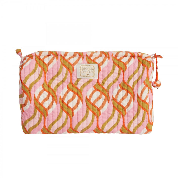 Bonheur du Jour quilted floral toilet bag with handmade tassels