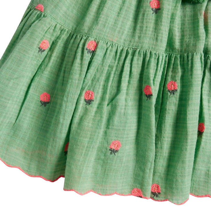 Skirt Girl Albi Fleurs Vert - قصير