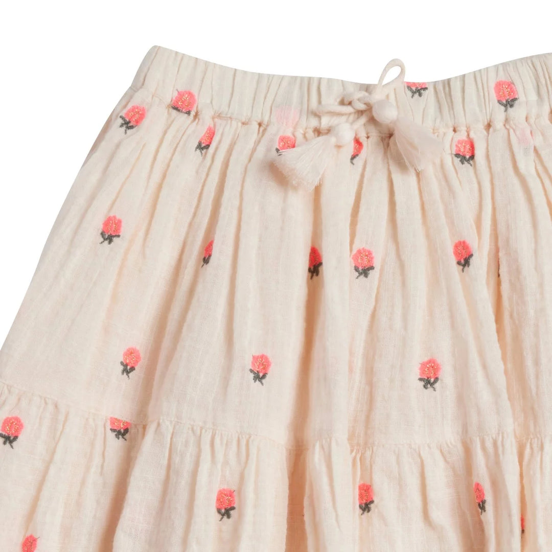 Skirt Girl Albi Fleurs Rose - قصير