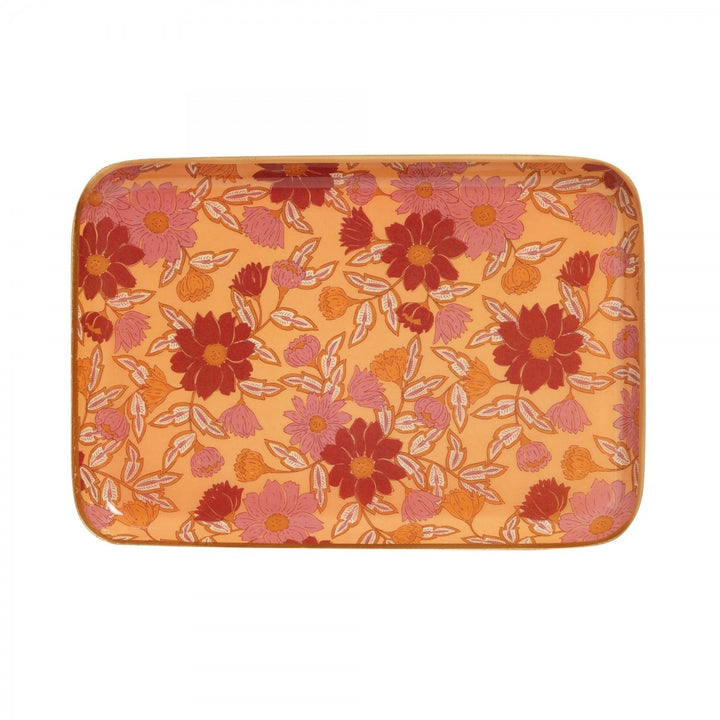 enamel serving tray with hand-finished gold edging