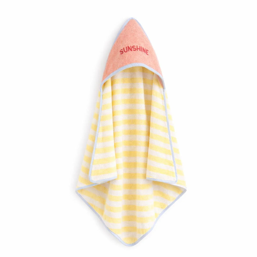 baby hooded towel terry cotton summer forever yellow striped beach towel
