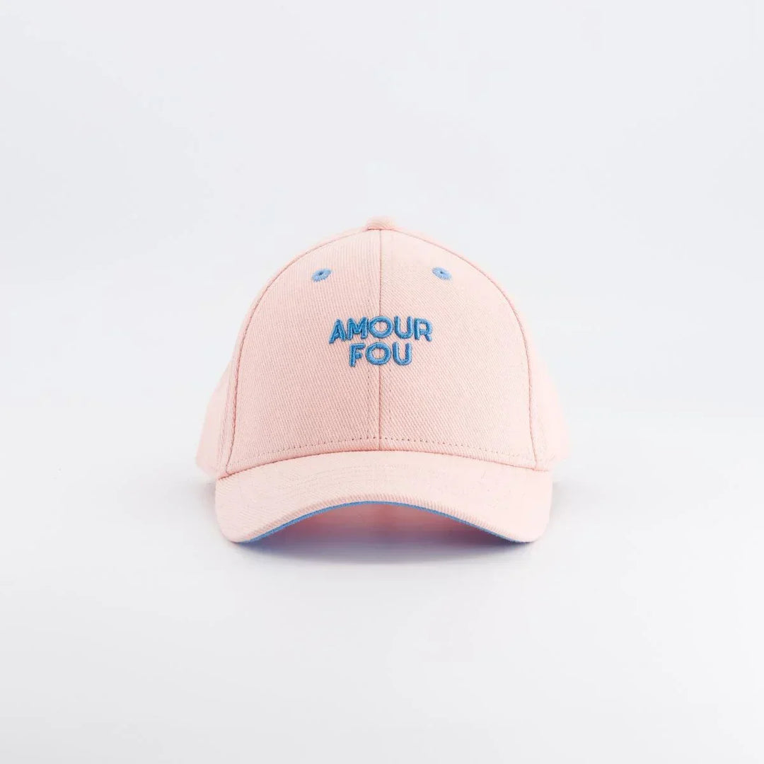 pink kids cap amour fou embroidered cotton baseball hat
