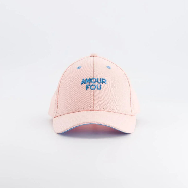 pink kids cap amour fou embroidered cotton baseball hat
