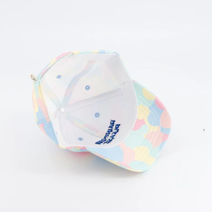 kids rainbow cap pastel cloud print rainbow please embroidered cotton hat
