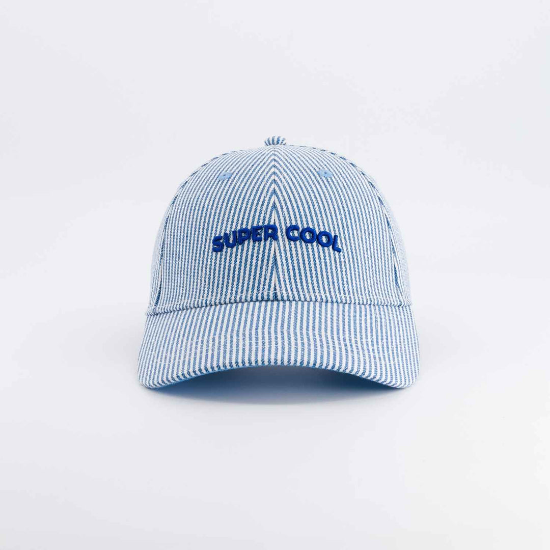 kids blue striped cap super cool embroidered baseball hat
