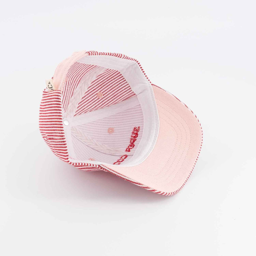 kids red striped cap super cool embroidered baseball hat
