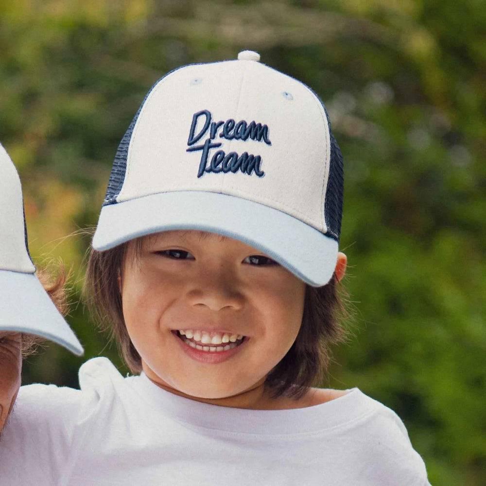 kids trucker cap dream team blue mesh breathable adjustable hat
