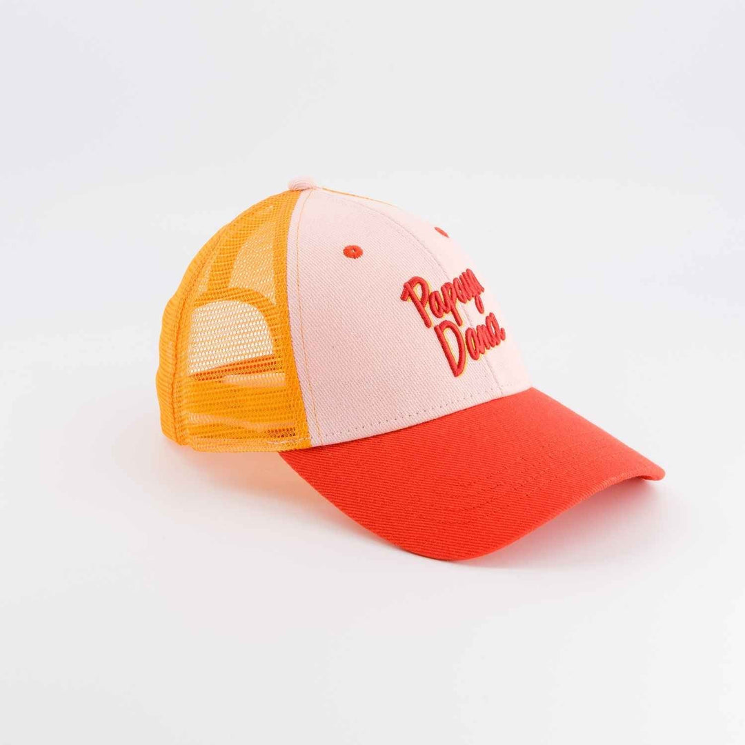trucker cap papaya dance pink orange embroidered

