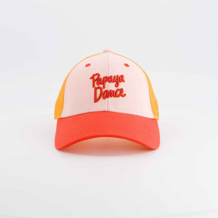 trucker cap papaya dance pink orange embroidered
