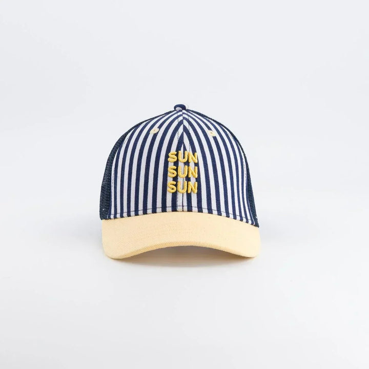 kids striped trucker cap sun sun sun navy breathable summer hat
