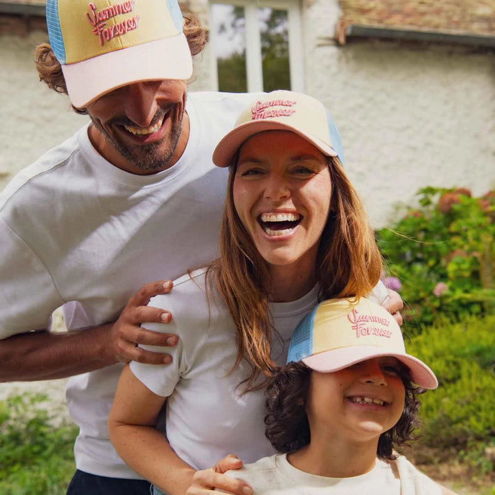 kids trucker cap pastel summer forever embroidered cotton mesh hat
