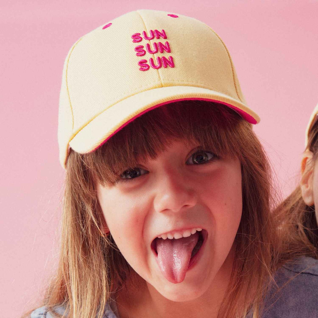 yellow kids sun cap sun sun sun embroidered cotton baseball hat
