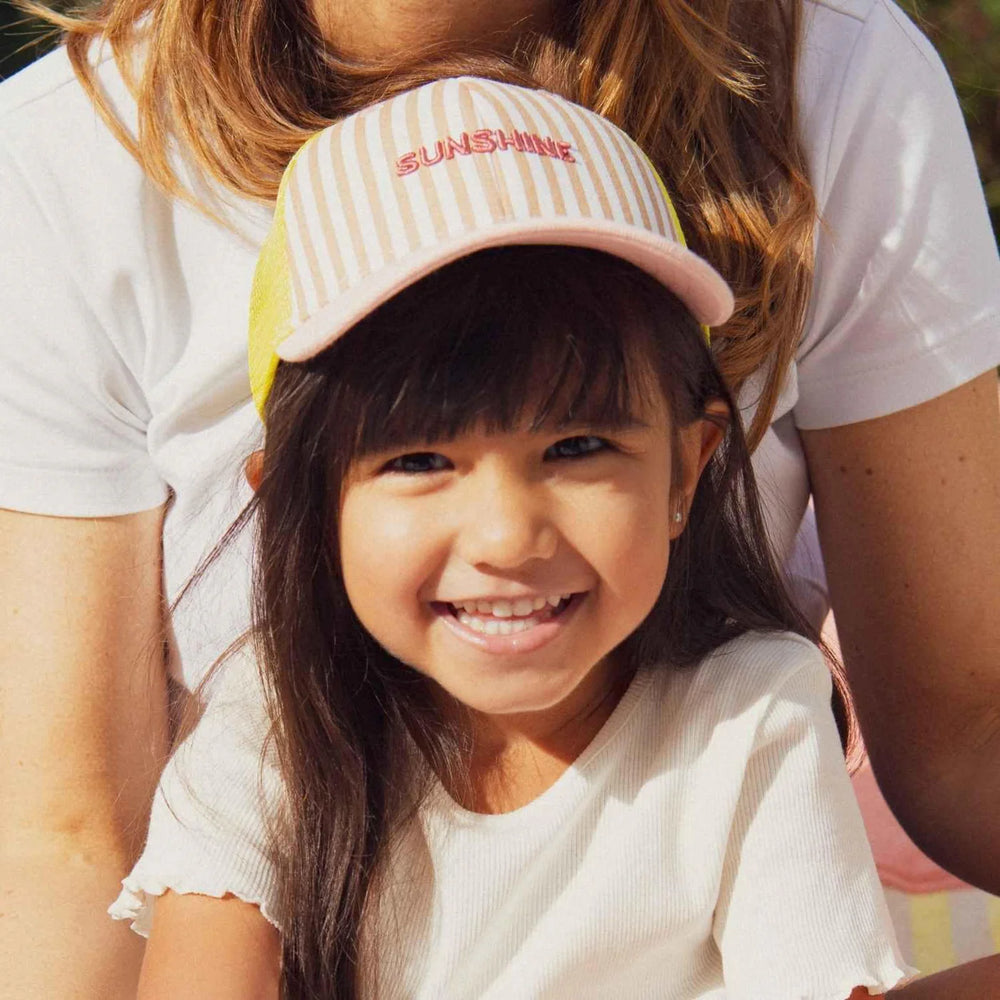 kids sunshine trucker cap striped pastel breathable summer hat
