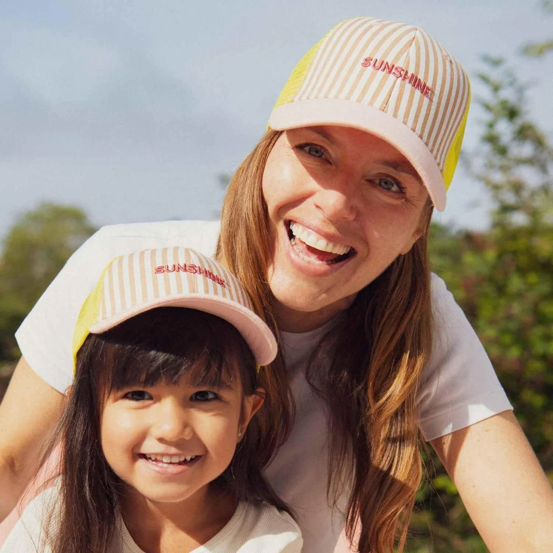 kids sunshine trucker cap striped pastel breathable summer hat
