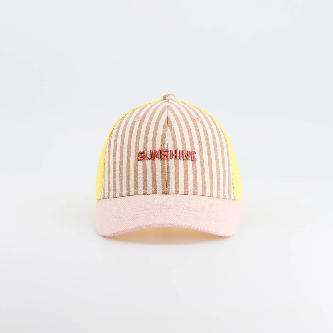 kids sunshine trucker cap striped pastel breathable summer hat
