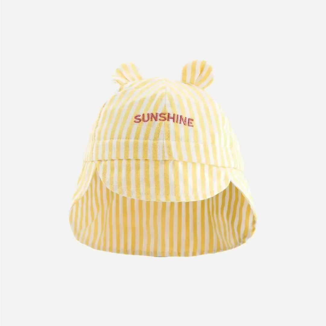 baby sunshine striped sun hat yellow cotton summer protection
