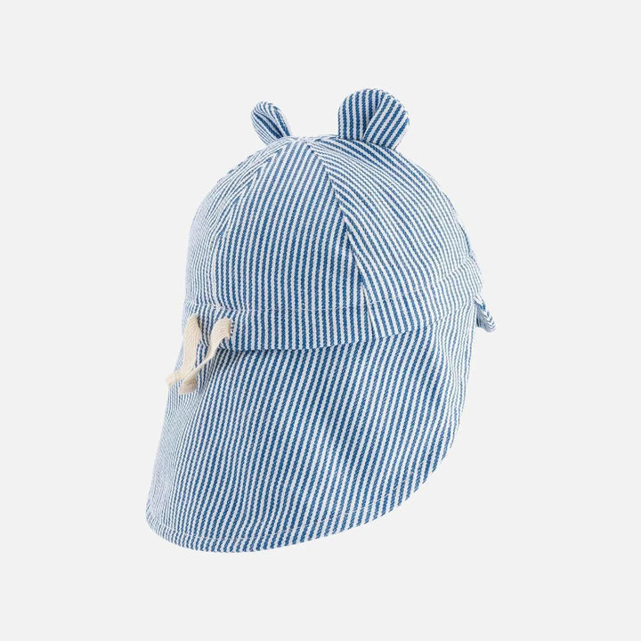 baby blue striped sun hat with ears super baby cotton
