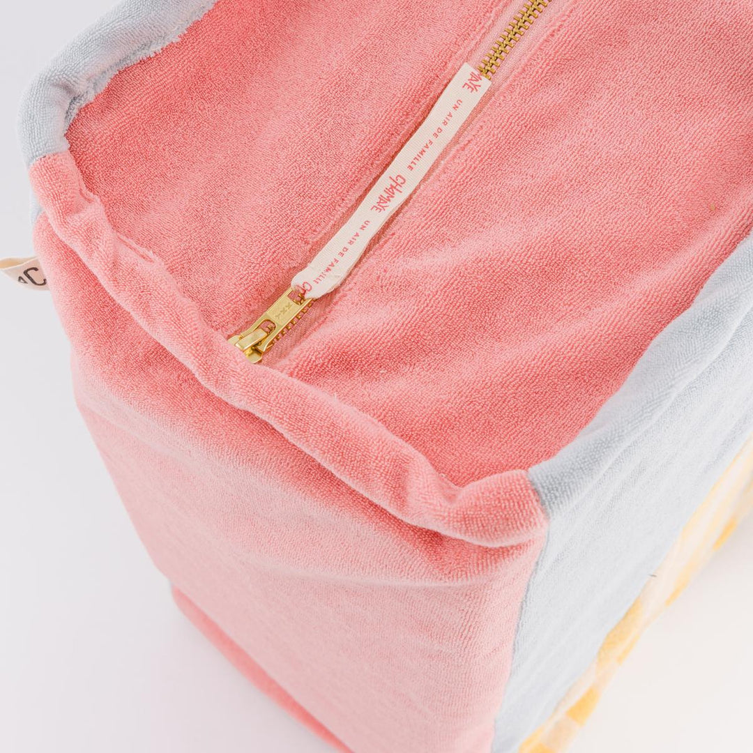 kids beach tote bag terry fabric colorful stripes summer forever large bag
