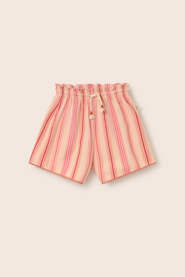 girls organic cotton striped shorts