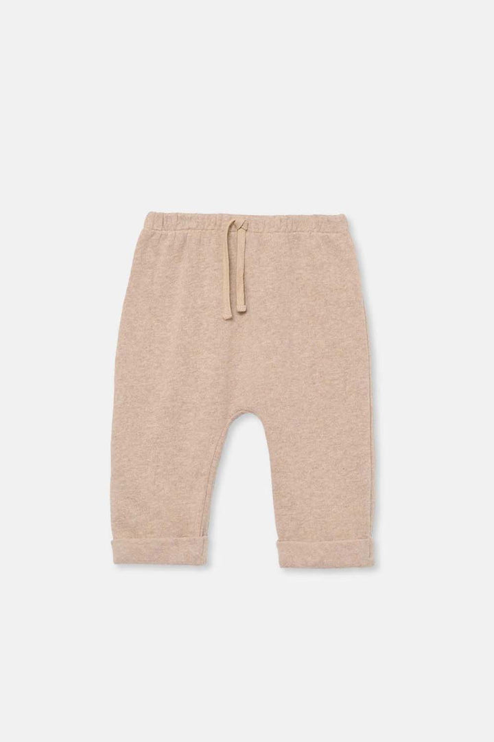 Cozmo grey soft knit baby pants with elasticated drawstring waist
