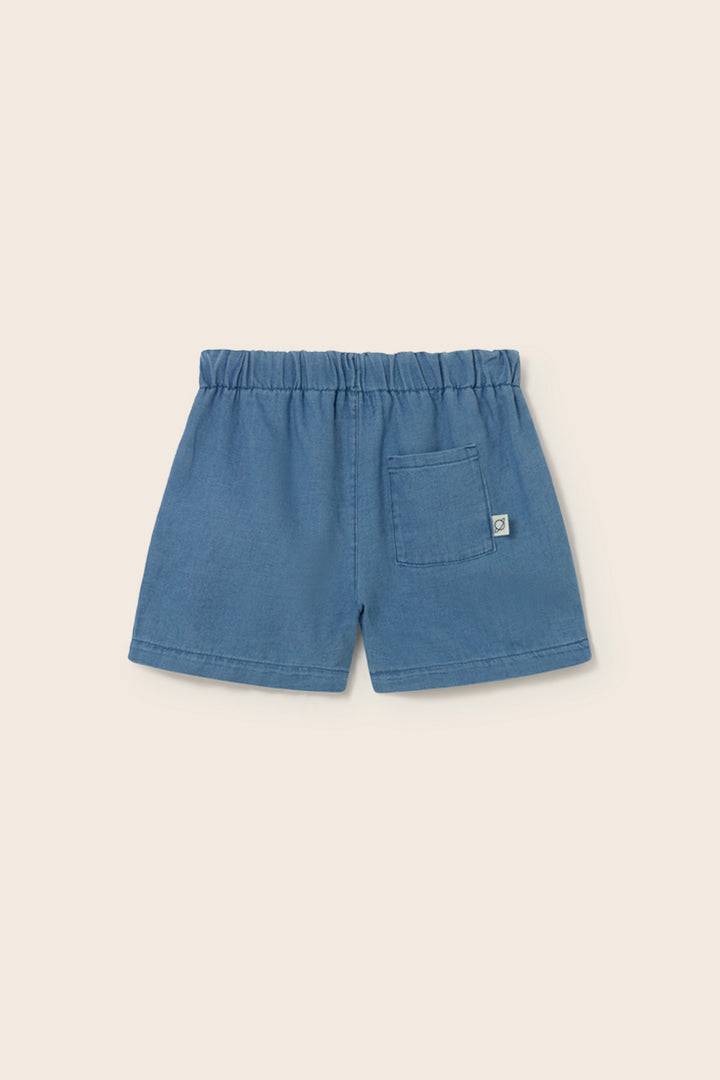 baby boy blue denim shorts elastic waist soft cotton shorts
