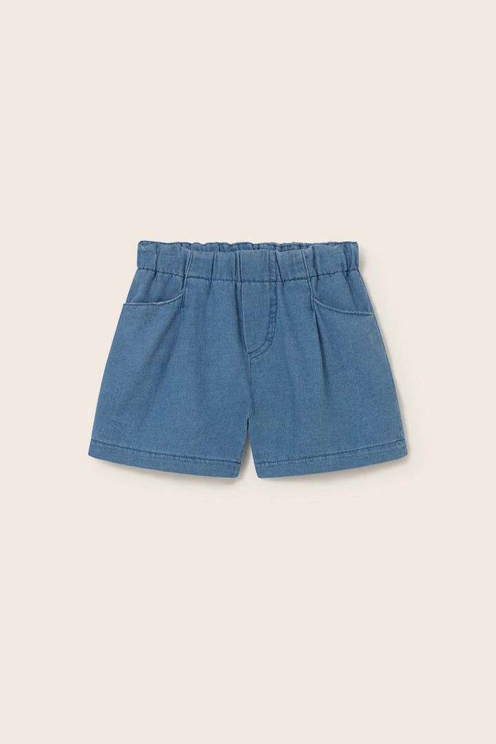 baby boy blue denim shorts elastic waist soft cotton shorts
