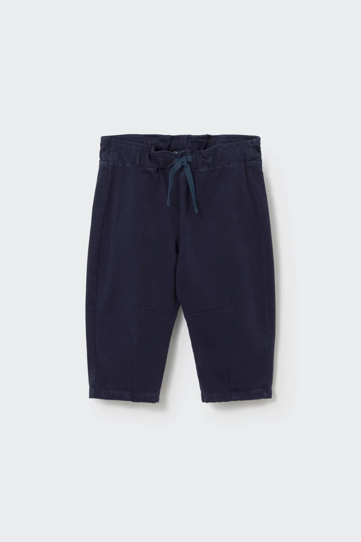 Cozmo soft baby pull-on twill pants with elastic drawstring waist, knee pleats and back pockets