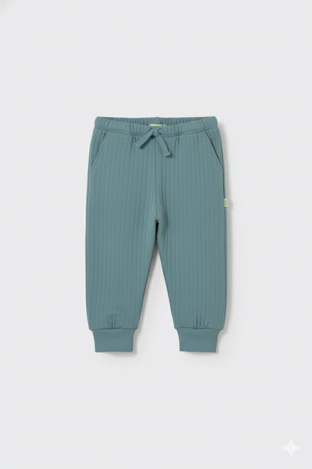 Cozmo quilted cotton baby pants with drawstring waist and ribbed cuffs