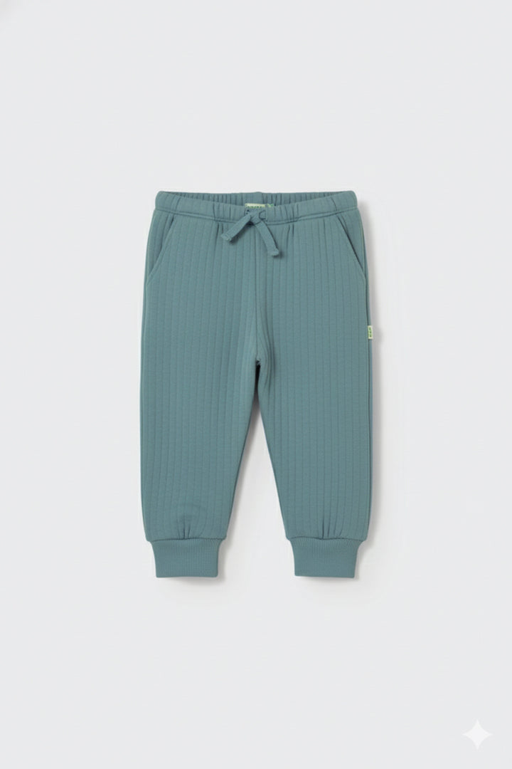 Cozmo quilted cotton baby pants with drawstring waist and ribbed cuffs