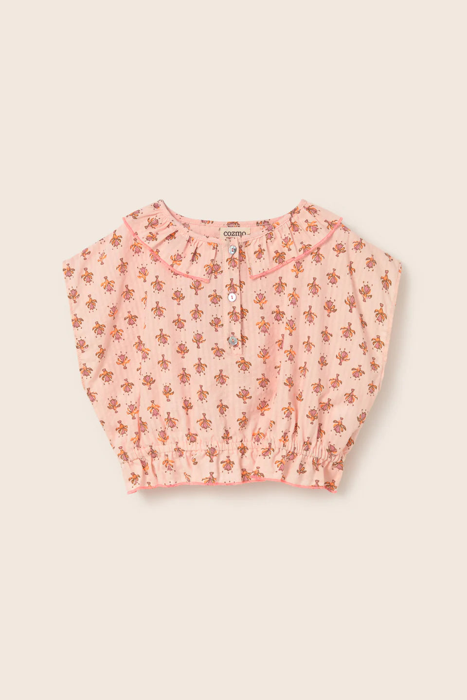 girls cotton blouse with flower print
