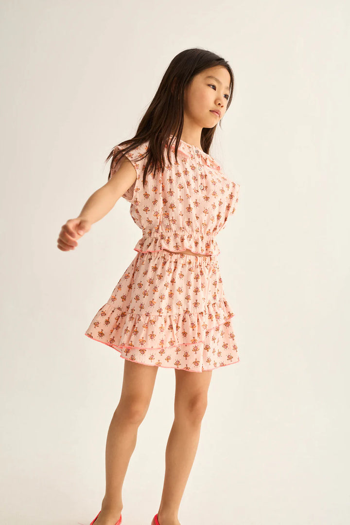 girls cotton blouse with flower print