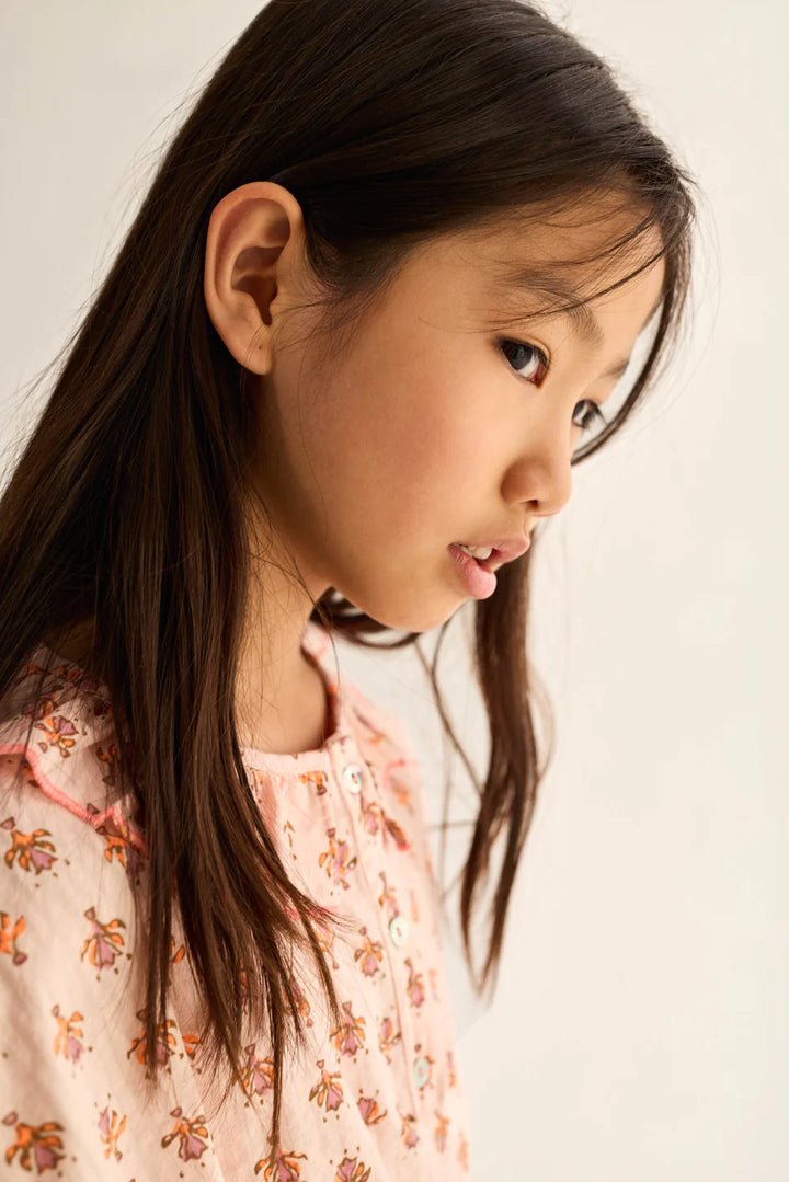 girls cotton blouse with flower print