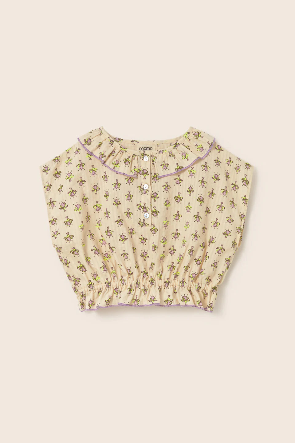 girls cotton blouse with flower print