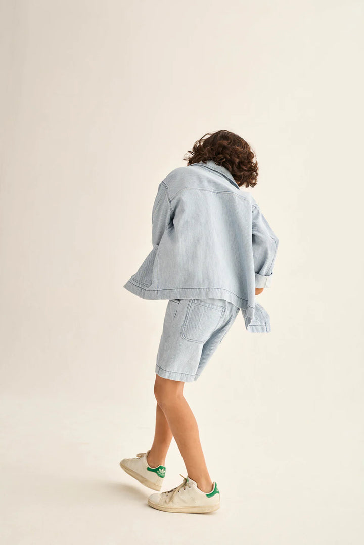 boys striped denim Bermuda shorts in casual style