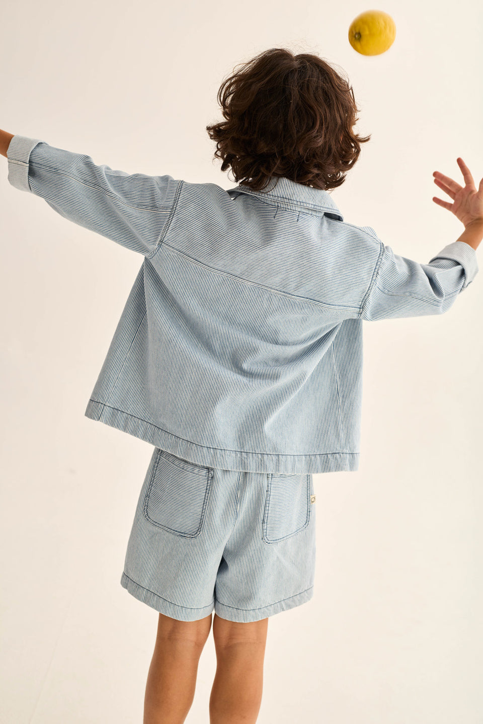 boys striped denim Bermuda shorts in casual style