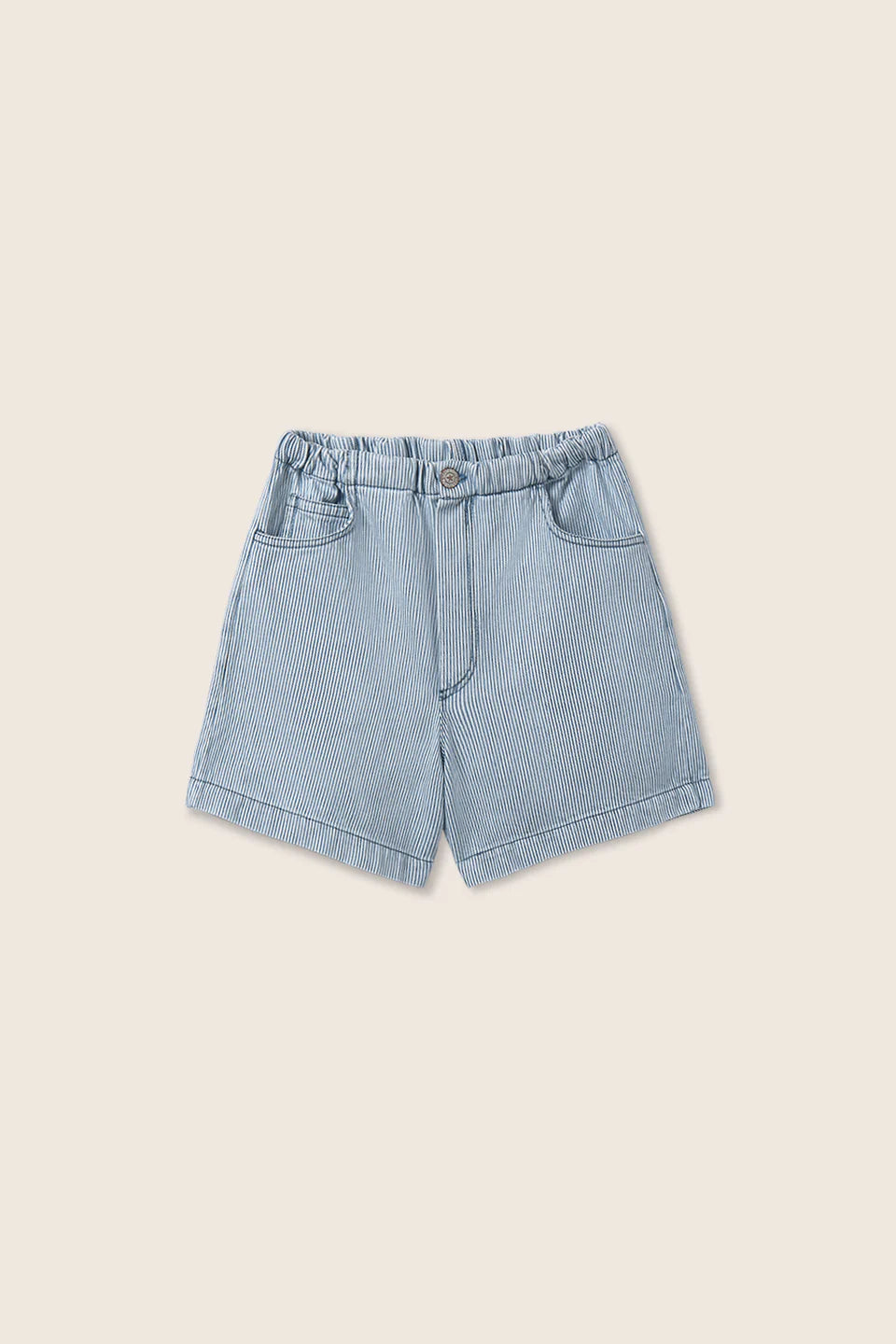 boys striped denim Bermuda shorts in casual style