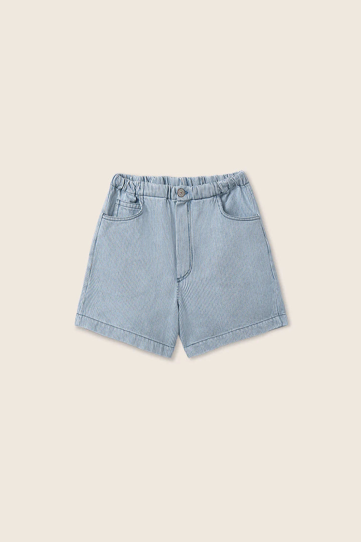 boys striped denim Bermuda shorts in casual style