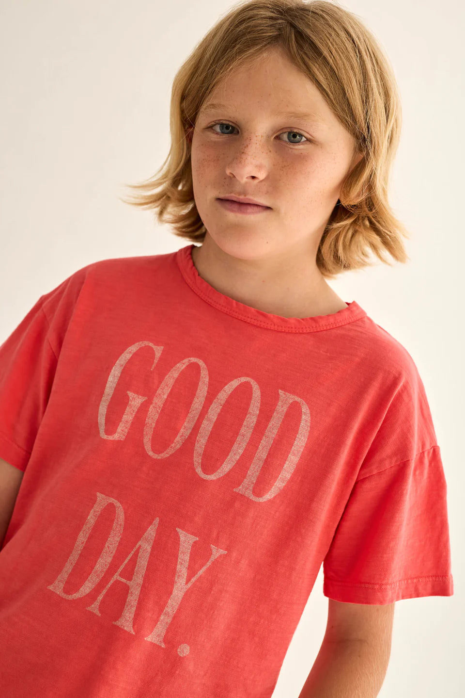 boys cotton t-shirt with Good Day print