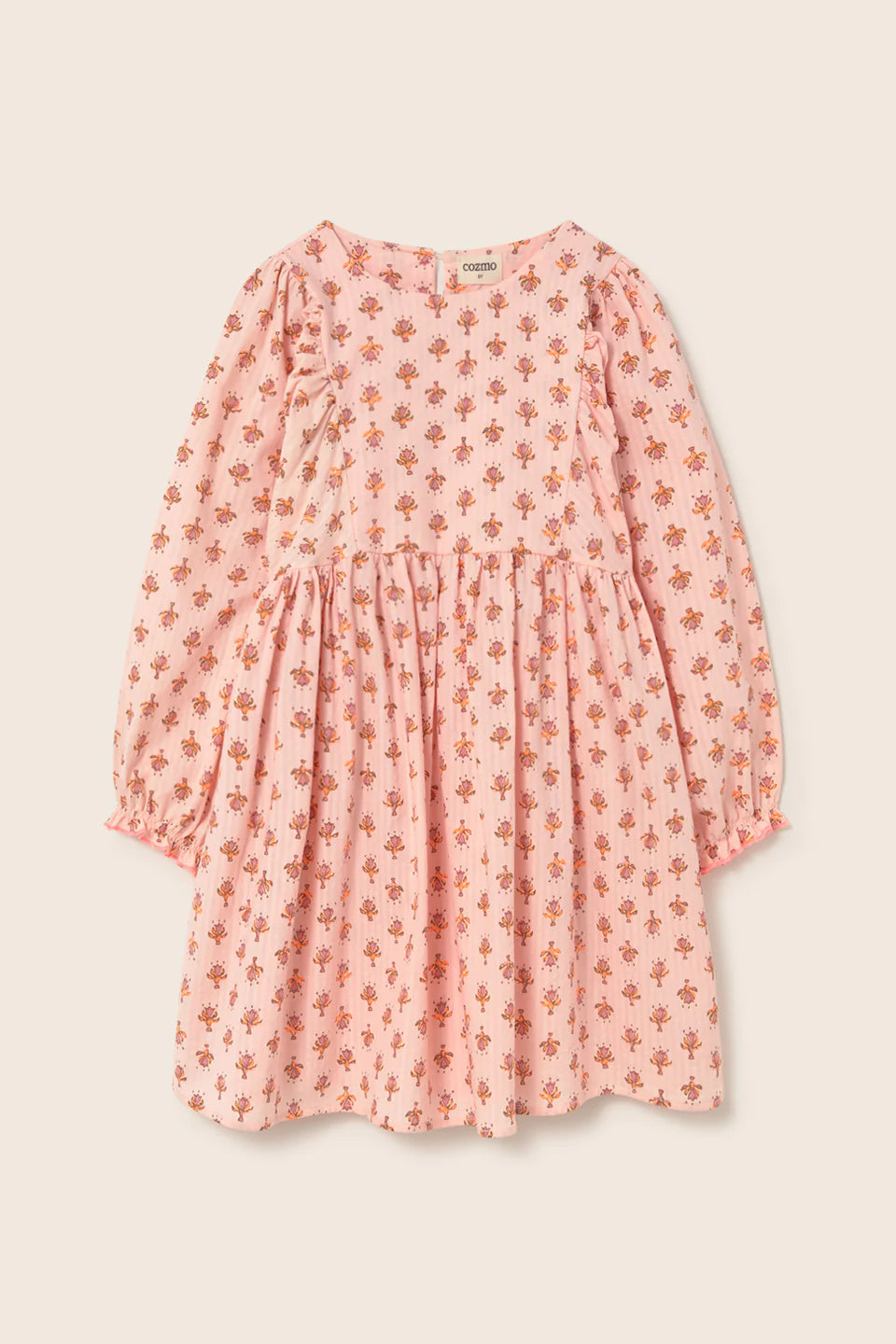 girls cotton dress with flower print