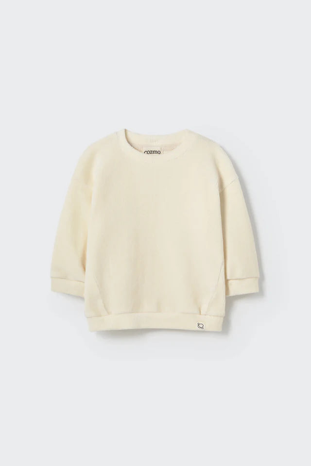 Velvet Sweatshirt Baby Boy Kelly - Ecru - ملابس