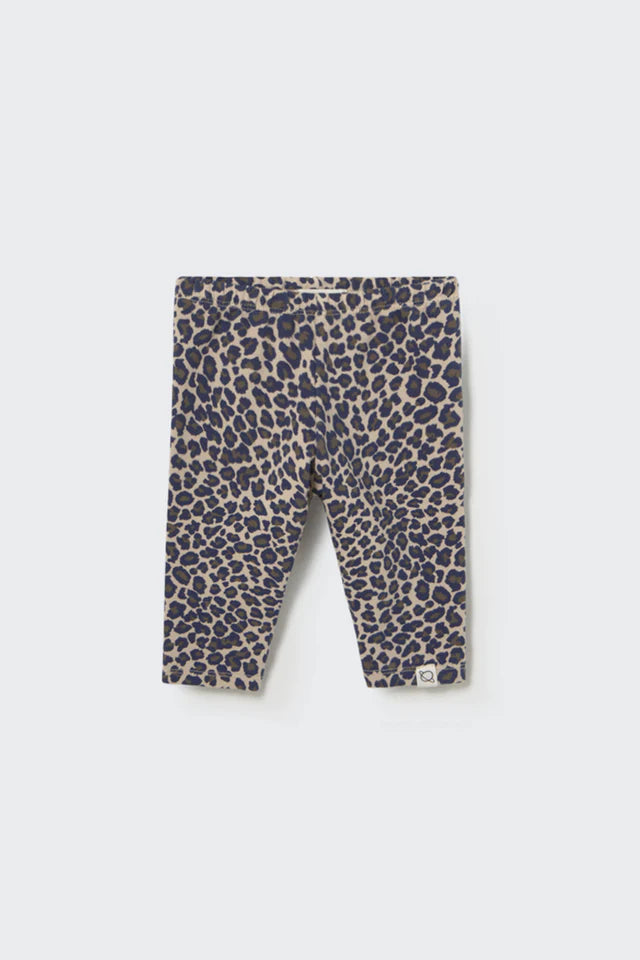 Leopard print leggings on a light gray background