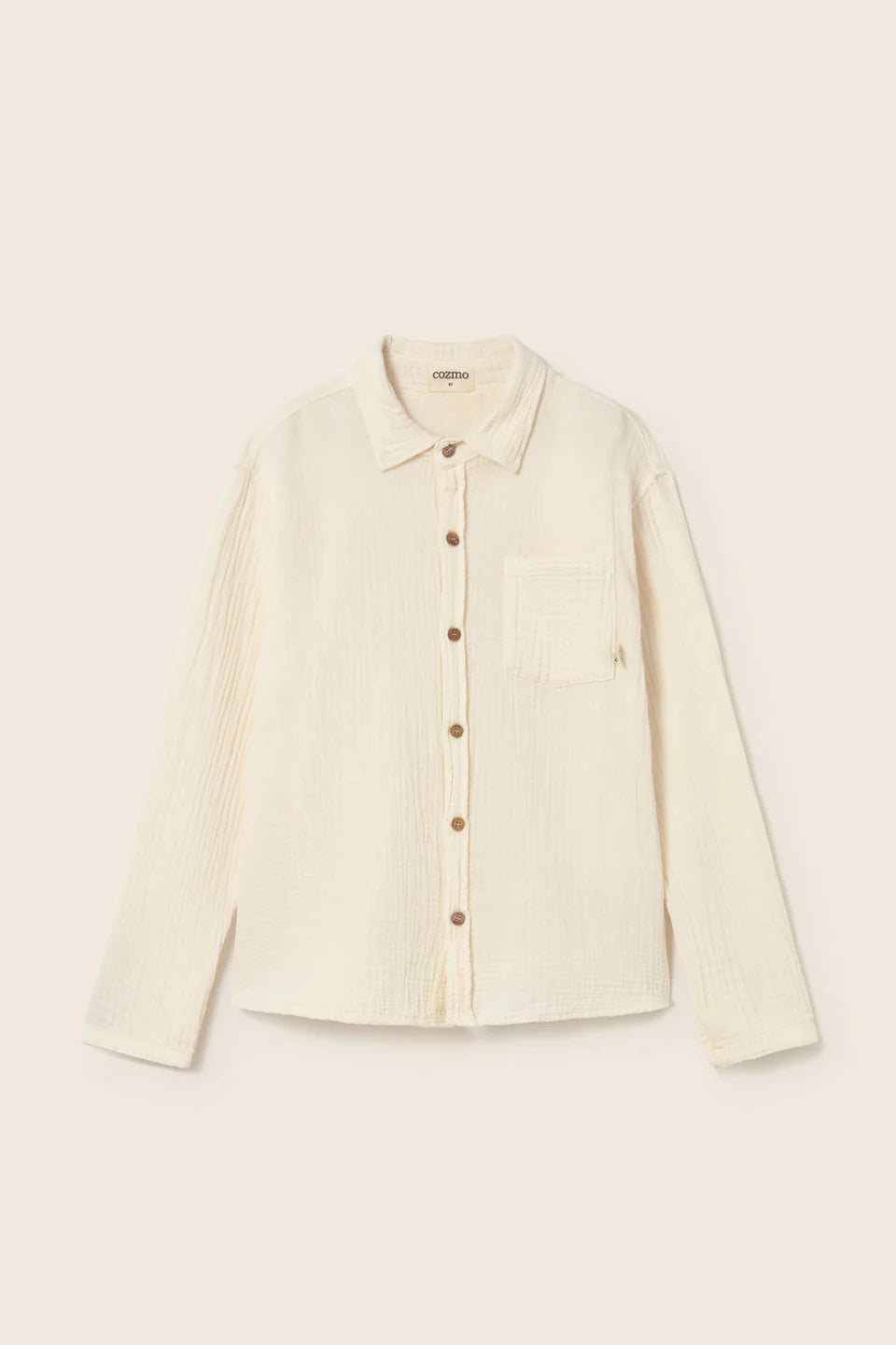 boys soft cotton gauze long sleeve shirt in breathable fabric