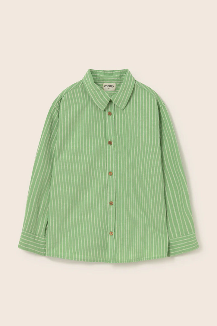 boys striped linen-look cotton shirt in breathable fabric