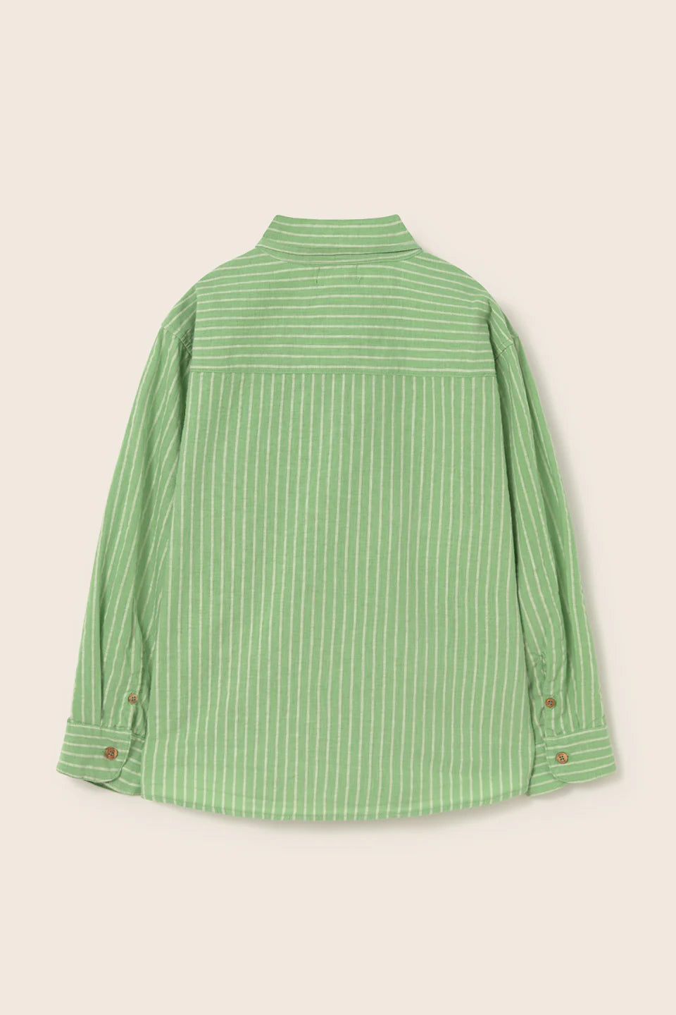 boys striped linen-look cotton shirt in breathable fabric