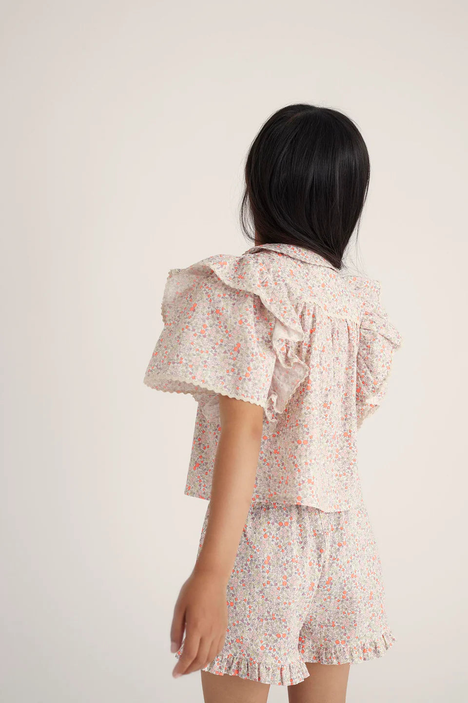 Shorts Girl Lina Neon Coral - ملابس