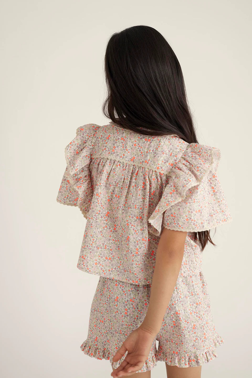 Shorts Girl Lina Neon Coral - ملابس