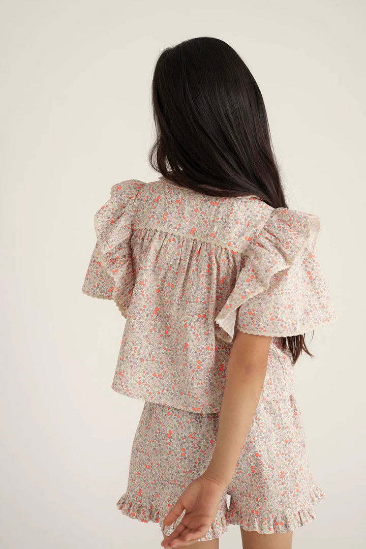 Shorts Girl Lina Neon Coral - ملابس