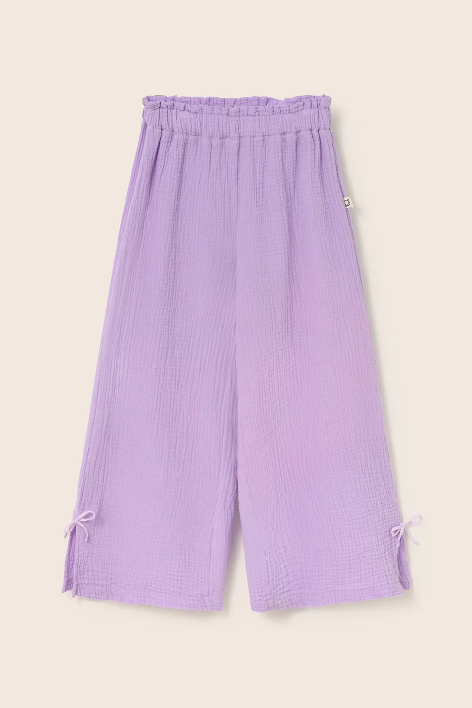 girls cotton gauze wide leg pants in breathable fabric