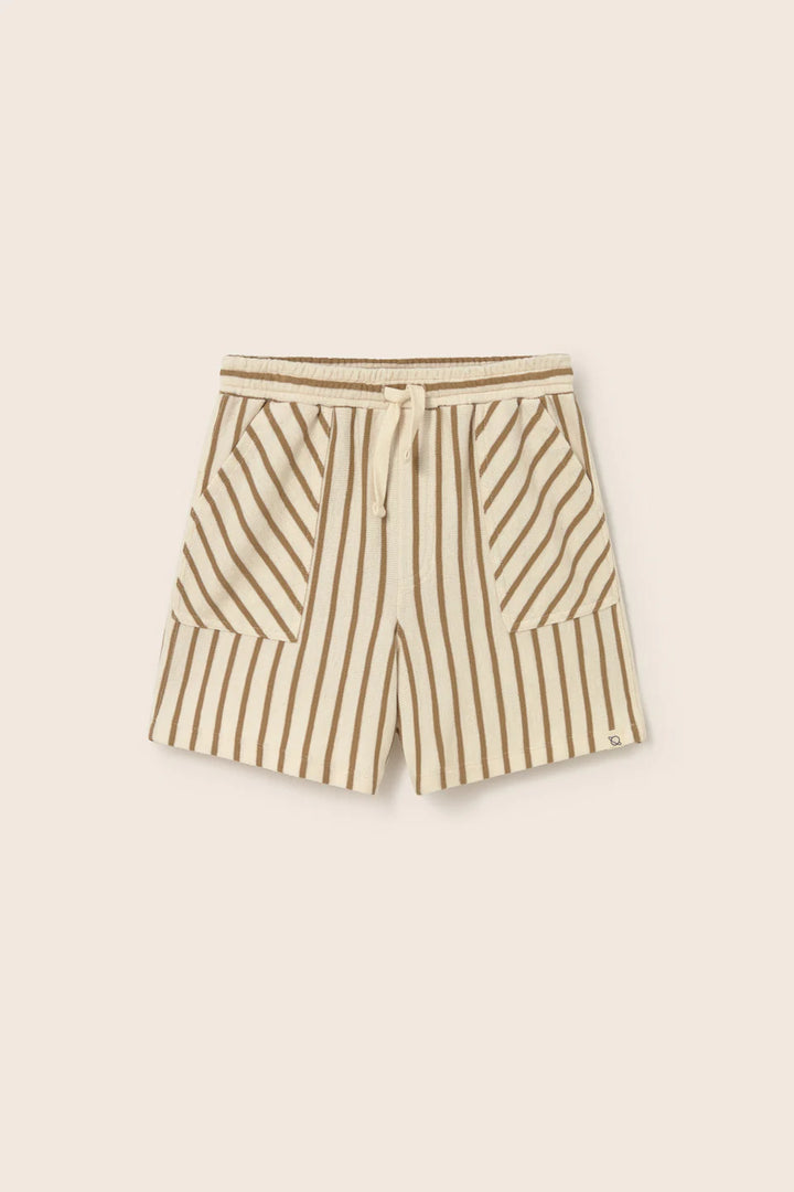 girls double-faced striped cotton Bermuda shorts