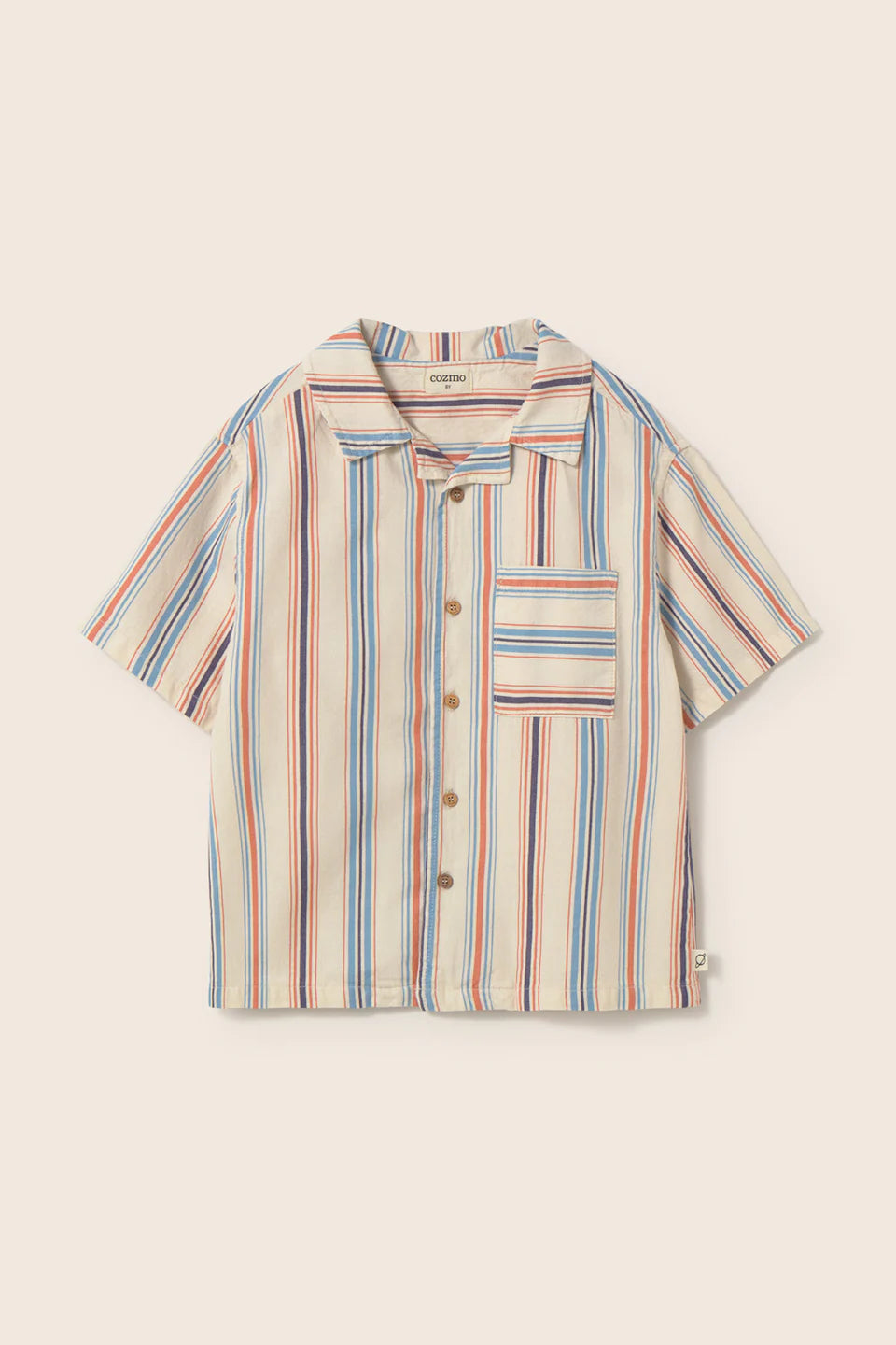 girls striped cotton shirt with relaxed fit